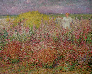 Mrs. Russell Amongst the Flowers at Belle Isle, 1927